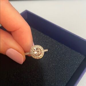 Elegant Silver Halo Ring